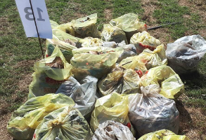 Lewende Woord Educational Waste Cleanup - Bags of collected trash