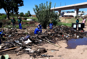 Plastics, steel, metal and other electronic waste removed from the Hennops - this can be recycled